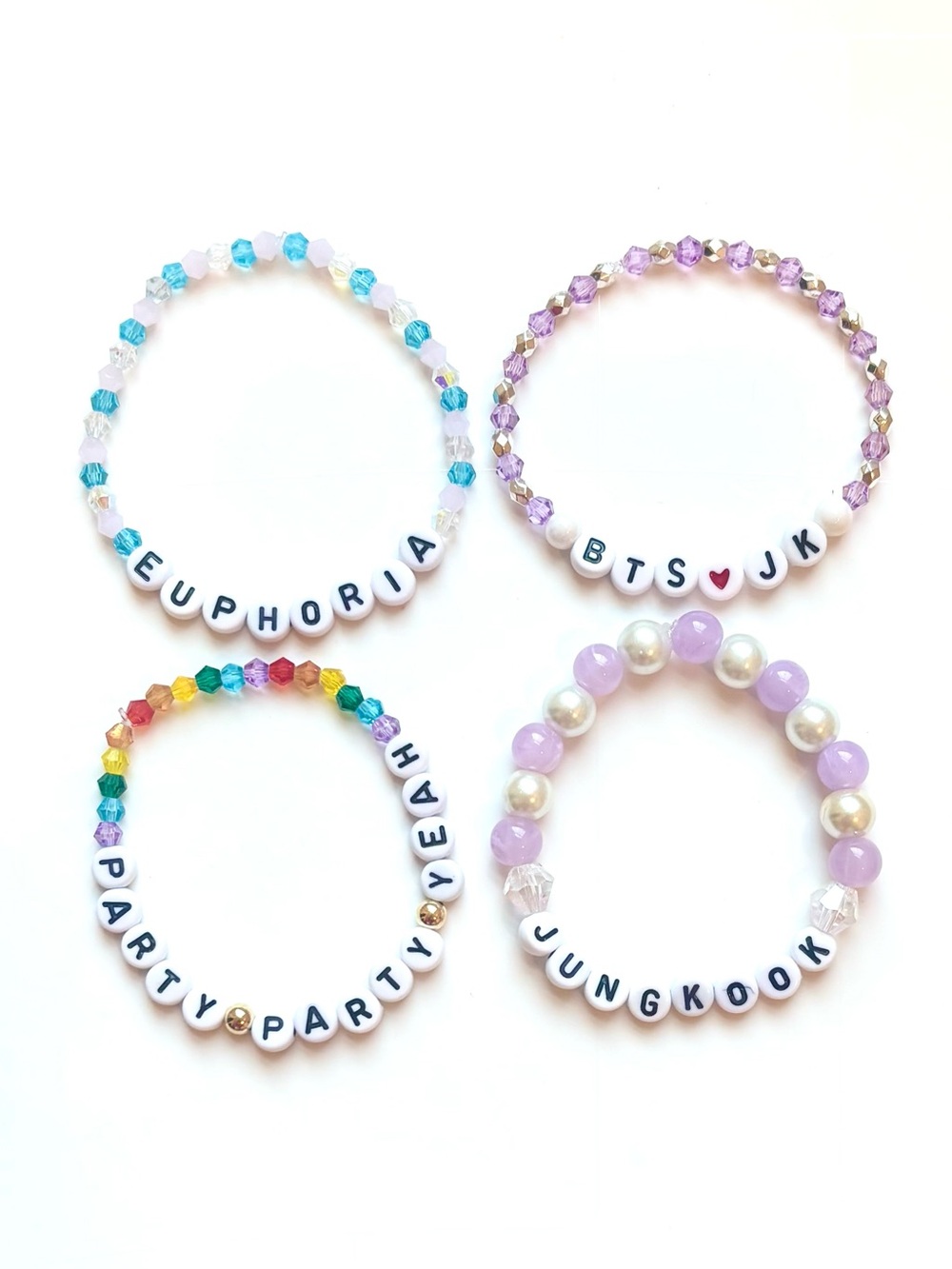 (4pcs) BTS JUNGKOOK BIAS BRACELET BUNDLE